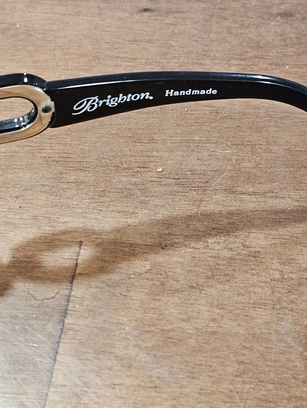 Brighton Handmade Express Yourself Black Frame Sunglasses Oval Oversized Links